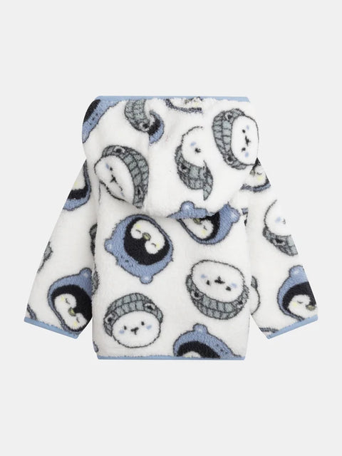 Off White Penguin Print Sherpa Hoodie