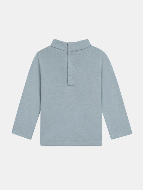 Green Cotton Polo Neck