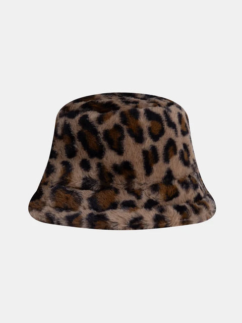 Animal Print Faux Fur Bucket Hat