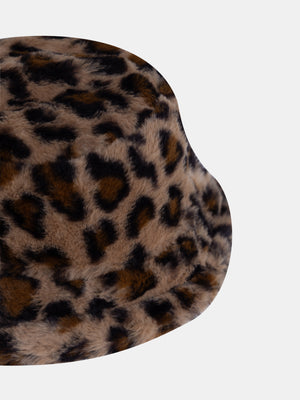 Animal Print Faux Fur Bucket Hat