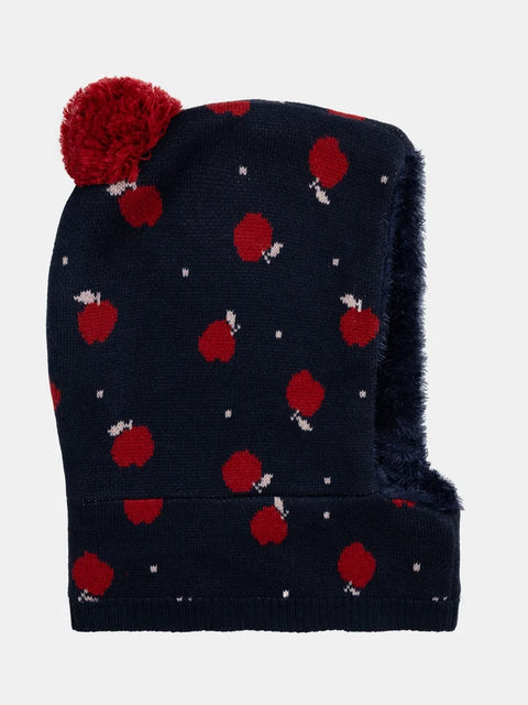 Lined Navy Apple Pattern Cagoule