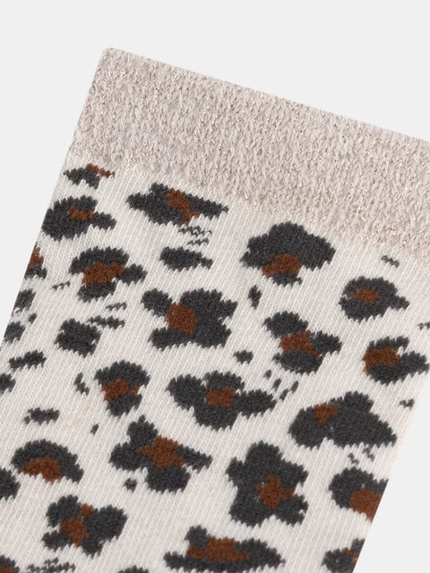 Cream Animal Print Cotton Rich Socks