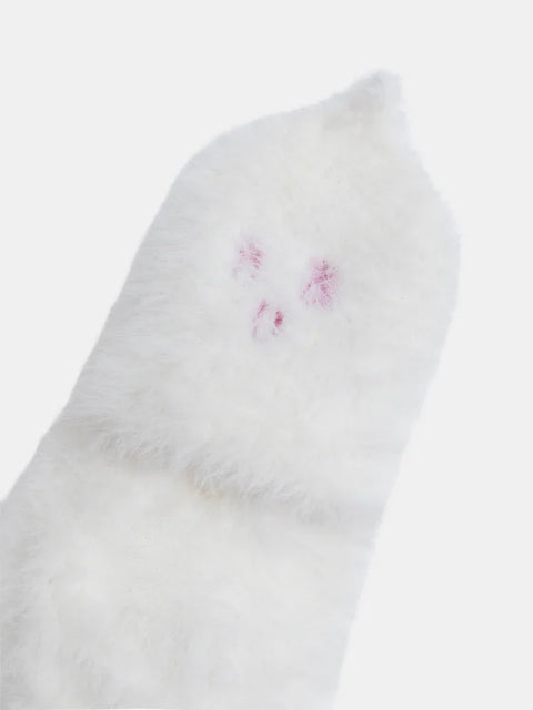 Off White Chenille Gloves/Mittens