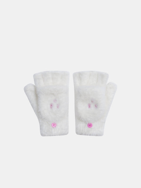 Off White Chenille Gloves/Mittens