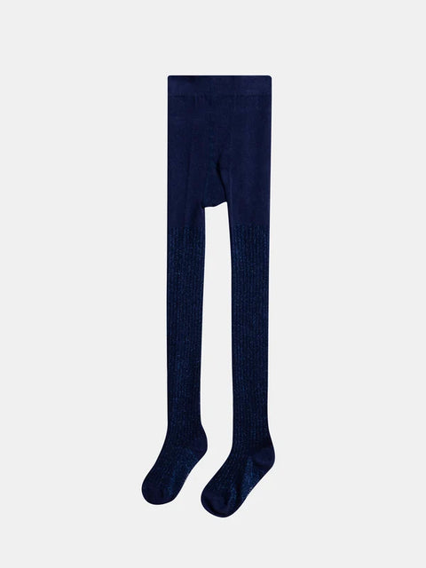Navy Cotton Rich Glitter Tights
