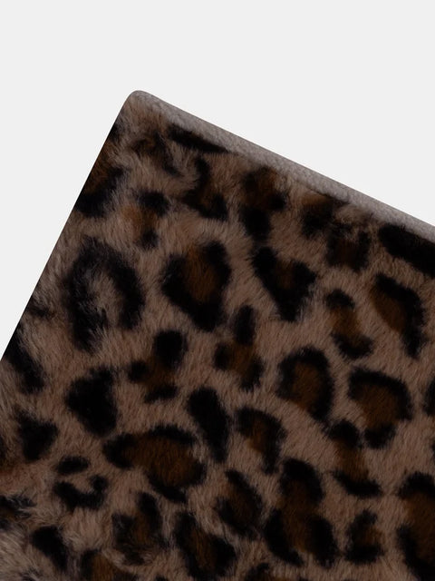 Beige Animal Print Faux Fur Snood