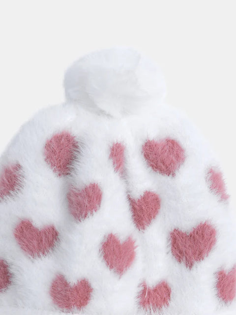 Off White Heart Pattern Hat