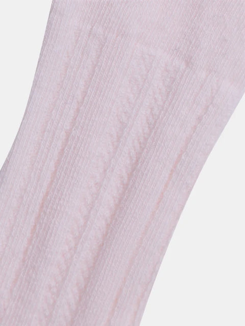 Ribbed Pale Pink Cotton Rich Tights