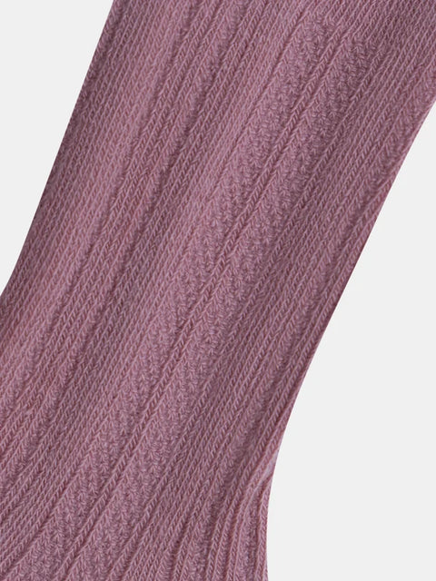 Ribbed Dusty Pink Cotton Rich Tights