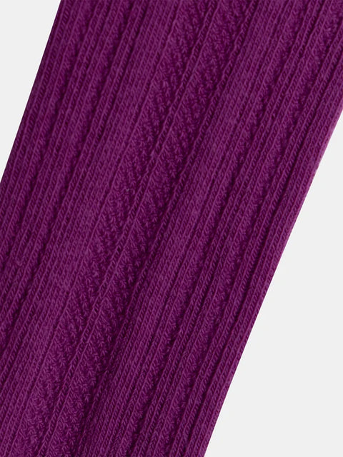 Ribbed Deep Pink Cotton Rich Tights