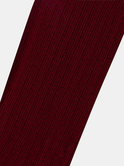 Ribbed Red Cotton Rich Tights