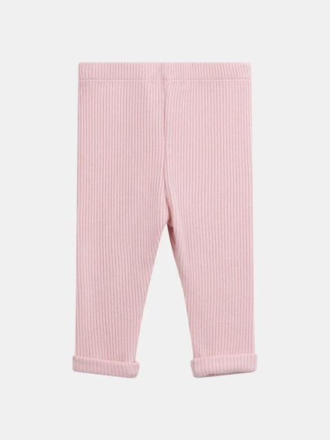 Rose Pink Ribbed Leggings