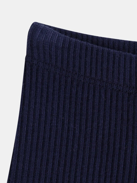 Navy Ribbed Leggings