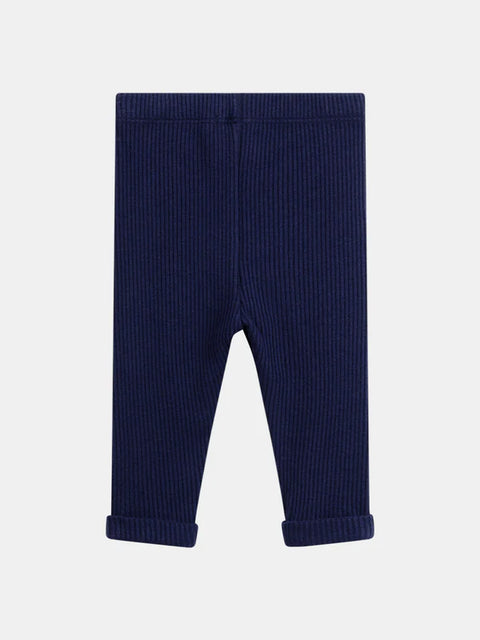 Navy Ribbed Leggings