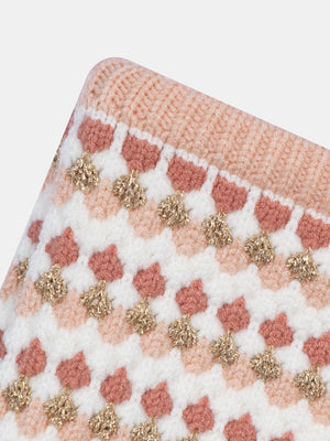 Cream & Pink Soft Boa Lined Snood