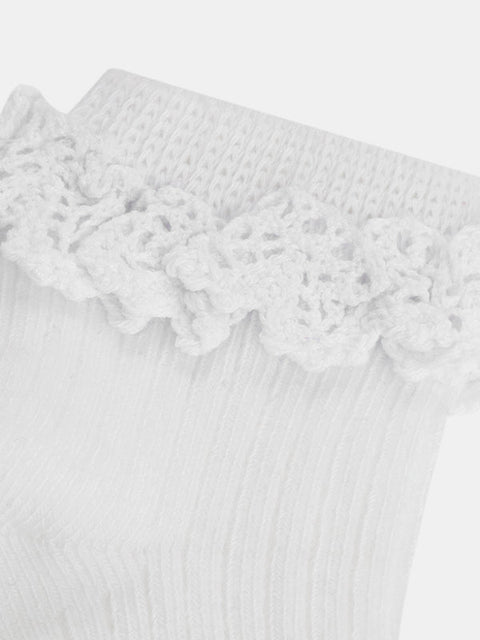 White Ruffle Top Cotton Rich Socks