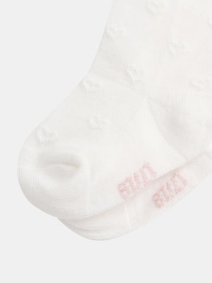 Off White Pattern Cotton Rich Tights