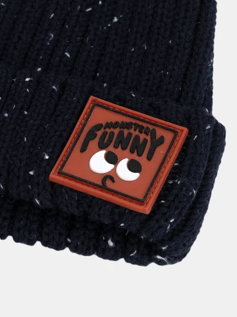 Navy Ribbed Cotton Beanie