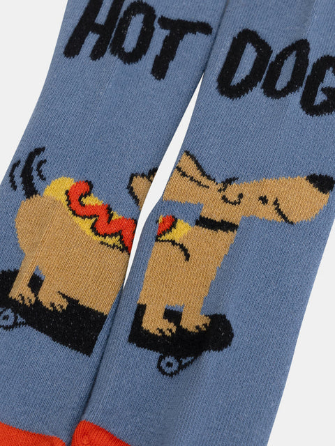 Blue Hot Dog Cotton Rich Socks