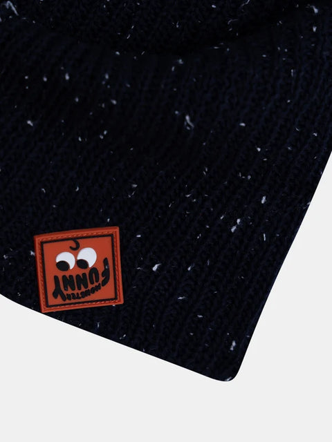 Lined Ribbed Navy Cotton Snood