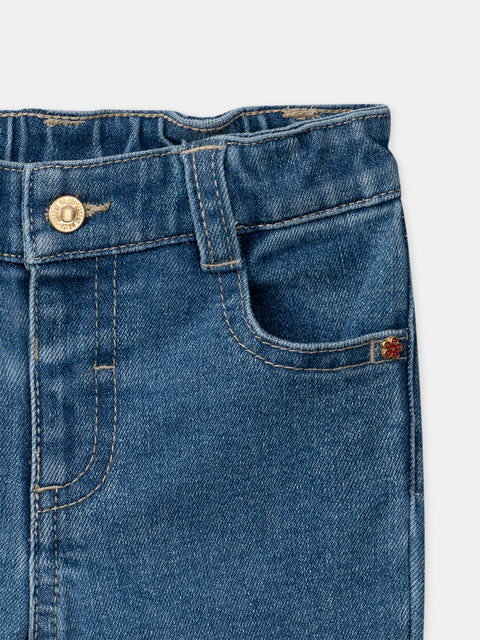 Embroidered Blue Denim jeans