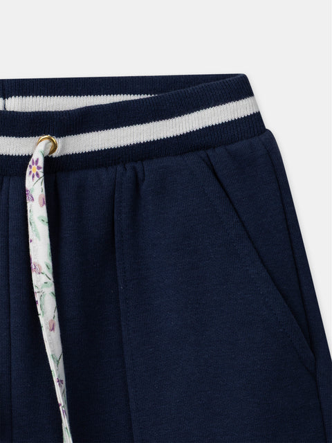 Navy Cotton Fleece Joggers