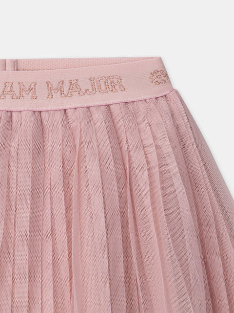 Pink Pleated TulleSkirt