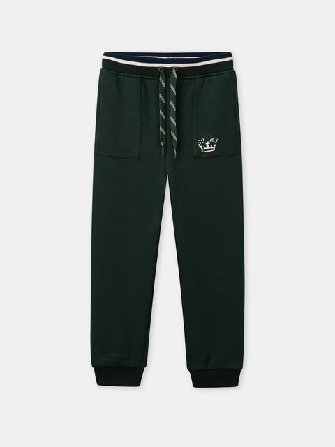Green Cotton Fleece Joggers