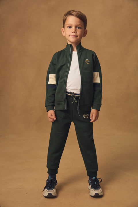 Green Cotton Fleece Joggers