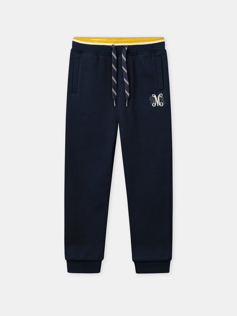 Navy Cotton Fleece Joggers