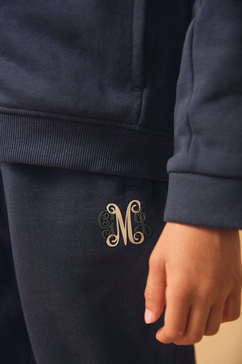 Navy Cotton Fleece Joggers