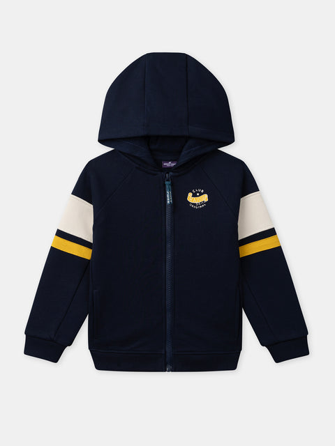 Navy Cotton Fleece Hoodie