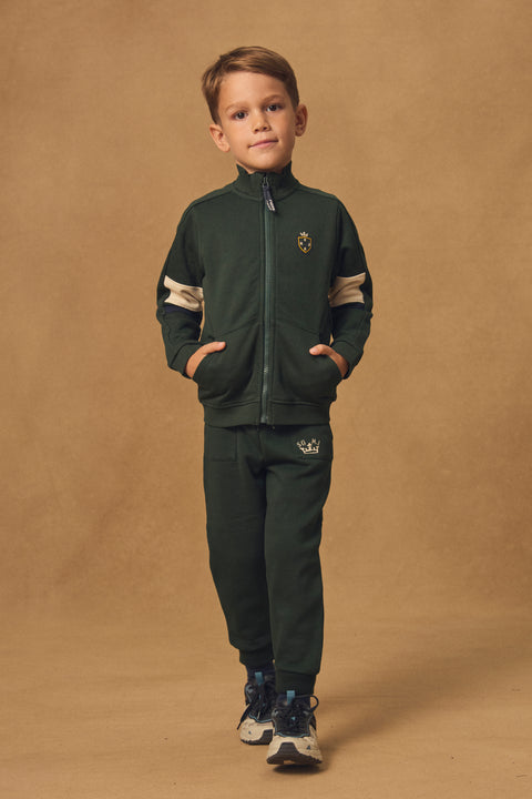 Green Cotton Fleece Sweatshirt