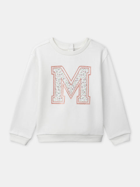 Cream Cotton Fleece Sweatshirt