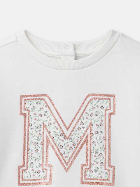 Cream Cotton Fleece Sweatshirt