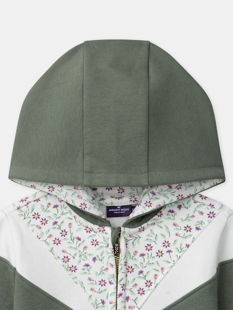 Khaki Green Cotton Fleece Hoodie