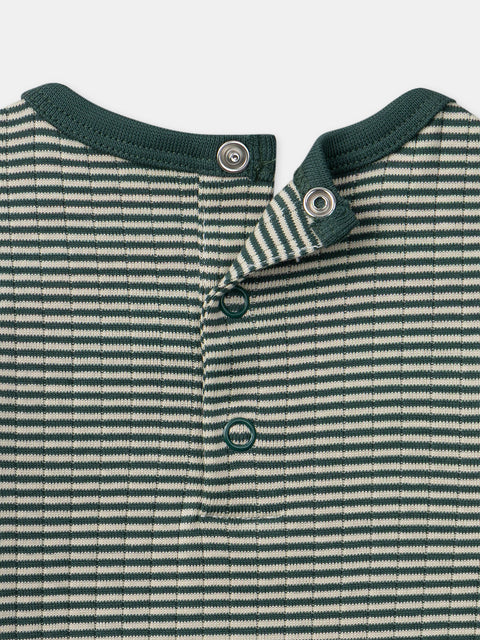 Green Stripe Cotton Bodysuit