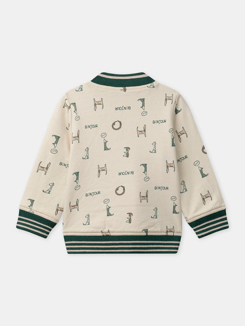 Reversible Green Cotton Baseball Style Jacket