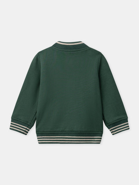Reversible Green Cotton Baseball Style Jacket