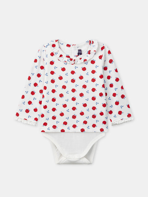 Apple Print Cotton Bodysuit