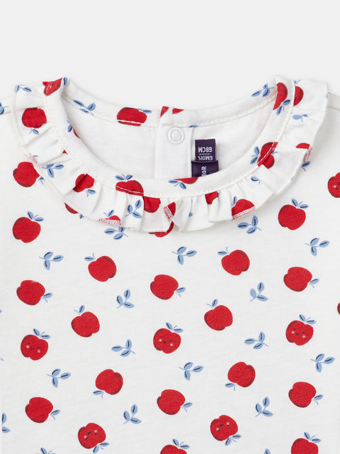 Apple Print Cotton Bodysuit