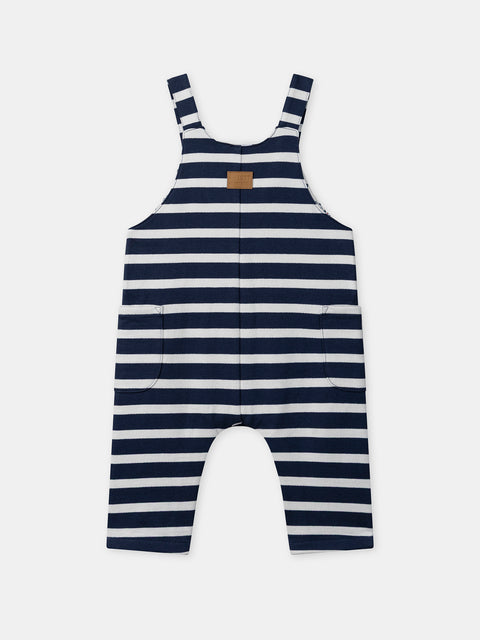 Navy & White Jersey Cotton Dungarees