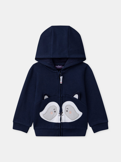Navy Cotton Fleece Sweatshirt