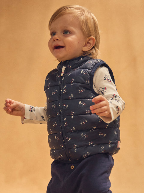 Sleeveless Reversible Navy Jacket