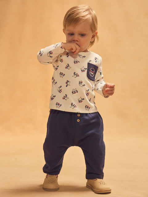 Raccoon Print Cotton T-shirt
