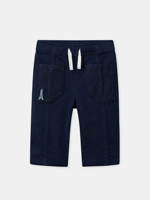 Navy Drawstring Trousers