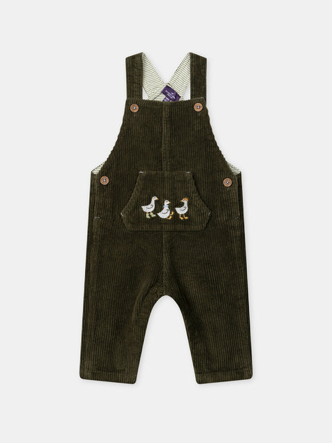 Green Corduroy Dungarees