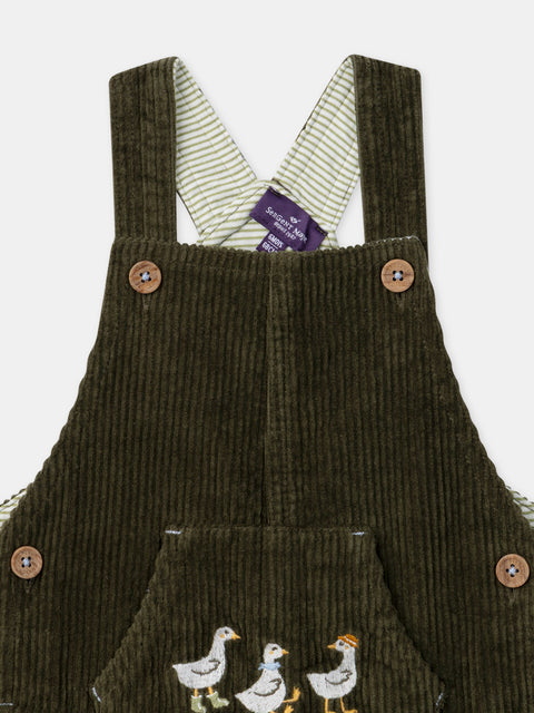 Green Corduroy Dungarees