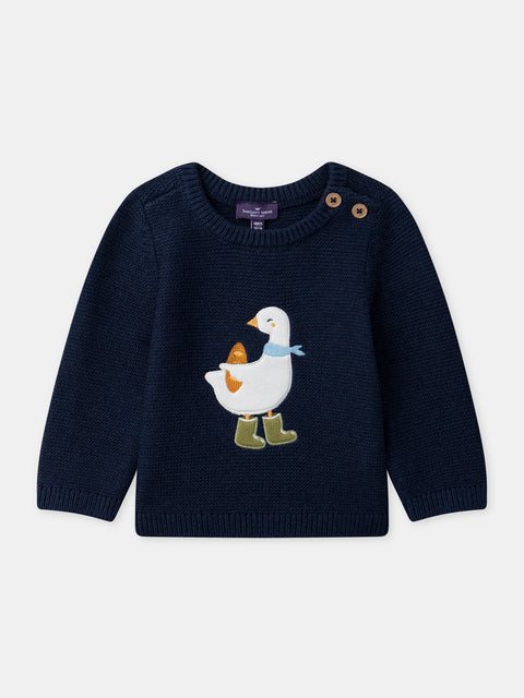 Navy Goose Applique Jumper
