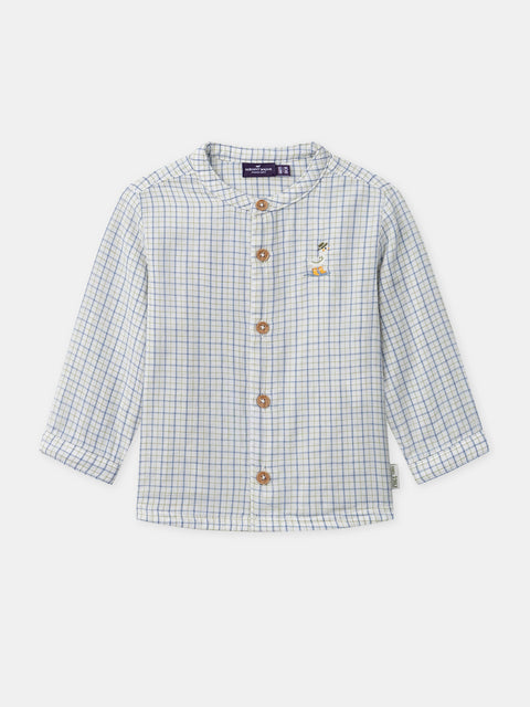 Blue Check Cotton Shirt